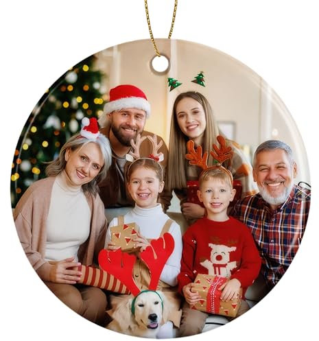 Rainsar Personalisierte Weihnachtskugeln, Christbaumschmuck Personalisiert, Individuelles Foto Ornament Namen, 2025 Weihnachtsanhänger für Familie Freundin Freunde
