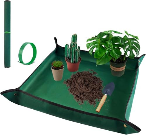 Pflanzmatte mit Pflanzenbinder Grün, Faltbare Pflanzen Umtopfmatte, wasserdichte Pflanzenmatte, wasserdichte Gartenmatte, Umtopfmatte Pflanzen für Umtopfen, Mischen von Erde, Sukkulenten, Sämling