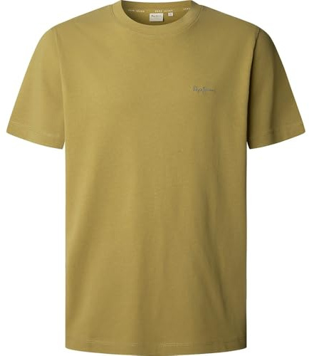 Pepe Jeans Herren Kontrast Connor T-Shirt (1er Pack), Grün (Olivgrün), M