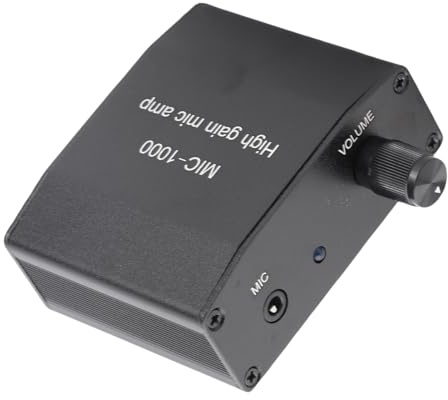 Generic High Gain Microphone Amplifier Mic Amp Compact Size Lossless Signal Stereo Box 1000 Times Amplification Accessory Set Kit for Amateurs