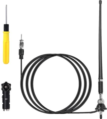 Acmerota Car Aerial Radio Antenna AM FM Rubber Duck Aerial Car FM Radio Antenna Universal Car Stereo Antenna for Boat Yacht ATV UTV Tractor Car Van Receiver Flexible Rubber Black 16 Inch (40cm)