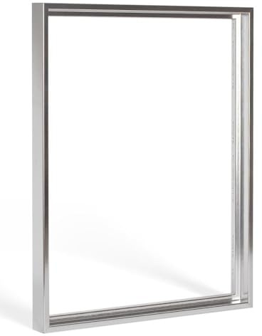 Schattenfugenrahmen Lico 90x120cm Silber poliert Selbstmontage Bausatz DIY