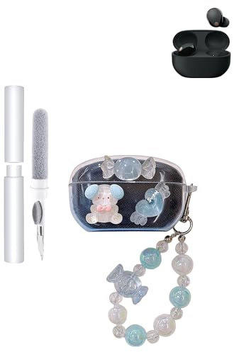 Cover per auricolari Sony WF1000-XM5, resistente e rispettoso dell'ambiente, cover per cuffie Bluetooth con fori precisi e compatibilità di ricarica, antiurto, piacevole al tatto, blu