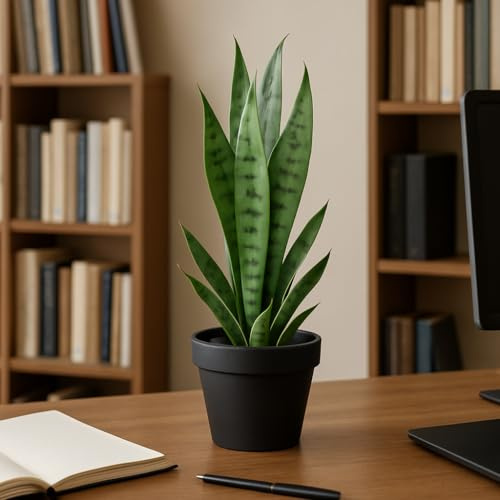 DanLink Sansevieria Kunstpflanze, 40cm Groß KüNstliche Schlangenpflanze Mit Stabilem Topf, Zimmerpflanze Schlangenpflanze KüNstliche für Die Inneneinrichtung Im Freien Den Heimgarten BüRodekoration