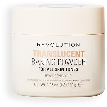 Revolution Loose Baking Powder, Translucent, 30g | Makeup Setting Powder, Long-Lasting Coverage, Mattifies & Reduces Shine, Vegan & Cruelty-Free, 32g