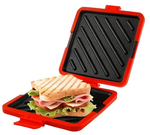 Sandwichera Toster de microondas resistente al calor de Sandwich Microondave Toastie sin estuche de silicona sin electricidad para bocadillos para la parrilla para el desayuno