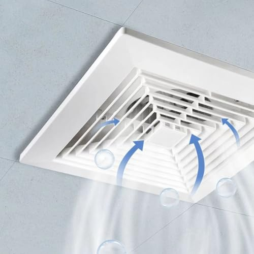 Besttoolifes Integrierter Deckenventilator, 20 x 20 cm, ABS, leiser Auspuff für Küche und Bad, Feuchtigkeitsentfernung, energieeffiziente Deckenöffnung (28 x 28 cm)