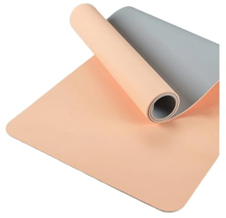 Yogamatte, doppelseitig, rutschfest, umweltfreundlich, Fitness-Trainingsmatte mit Riemen, TPE-Yogamatten for Damen und Herren, for Yoga, Pilates, Training(Gold dust gray)