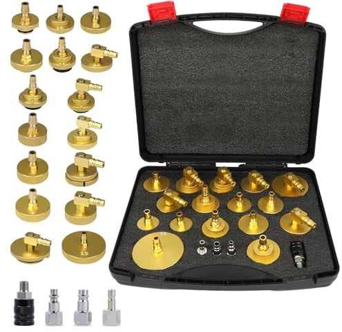 LUTIFIX 20-teiliges Bremsenentlüftungsadapter-Set, Kfz-Hauptbremszylinder-Bremsdruckentlüftungsset mit Schnellanschluss zum Entlüften oder Nachfüllen der Bremsflüssigkeit für die meisten Fahrzeuge