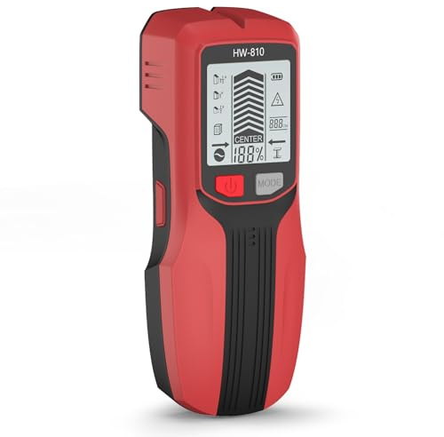 Leitungssucher Ortungsgerät, 6 in 1 Multifunktions Wand Scanner Detektor, Kabelsucher Leitungssuchgerät mit LCD Display und Audioalarm, Digitales Leitungssucher Stromleitungen für Holz Kabel Metall