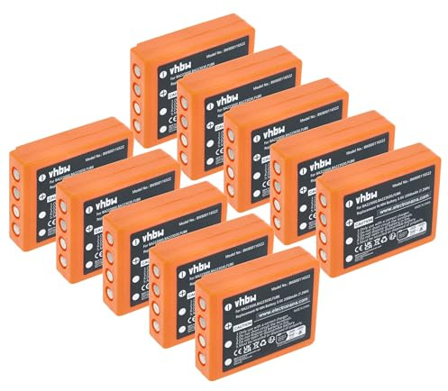 vhbw 10x Akku Ersatz für HBC FUA39, FUB6, PM461523 für Industrie-Funkfernsteuerung Fernbedienung (2000 mAh, 3,6 V, NiMH)