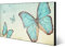banjado Magnettafel schwarz 78 x 37cm / Magnetwand Metall/Magnetpinnwand als Memoboard/Pinnwand Magnettafel Küche, Büro, Kinderzimmer inkl. 4 Magnete & Montageset - Motiv Blaue Schmetterlinge
