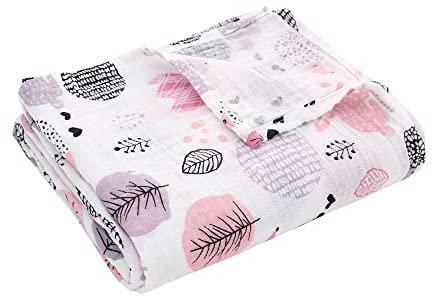Musselin Babydecke Sommer für Babys Kinder dünne atmungsaktive Sommerdecke Puckdecke Baumwolle Mädchen Junge 115x150cm