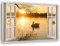 Feeby - Wandbilder Wohnzimmer 120x80 cm, Deko Paneel Bilder, Bilder für Schlafzimmer, Echter Gemalter Effekt, Moderne Wanddeko, Gemälde - Fensterblick See - Gelb