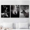 Schwarz Weiß Hirsch Wald Landschaft Wandkunst Leinwand Malerei Nordic Poster Und Drucke Wandbilder Für Wohnzimmer Decor-50x70 cm Kein Rahmen