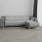 Italian Bed Linen “ Glamour” rutschfest Sofa Abdeckung mit Chaise-Longue Rechts, Dunkel grau, 240cm