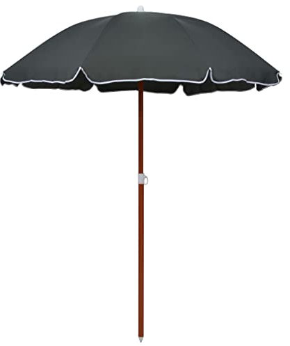 vidaXL Sombrilla con Palo de Acero Gris Antracita 180 cm