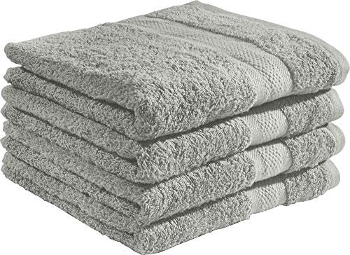 REDBEST Duschtuchset, Frottierset 4er-Pack Chicago grau Größe 70x140 cm - saugstark, strapazierfähig, ideal für Reisen, Sport (weitere Farben)