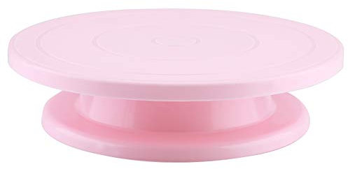 Alzata per torta rotante con giradischi per decorare torte, set di strumenti per decorare torte, materiale in PP per uso alimentare per ristorante di pasticceria(rosa)
