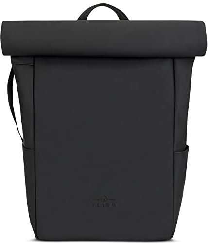 Johnny Urban Rucksack Damen & Herren Schwarz - Henry - Rolltop Backpack mit Laptopfach für Uni Business Arbeit - 15L - Wasserabweisend