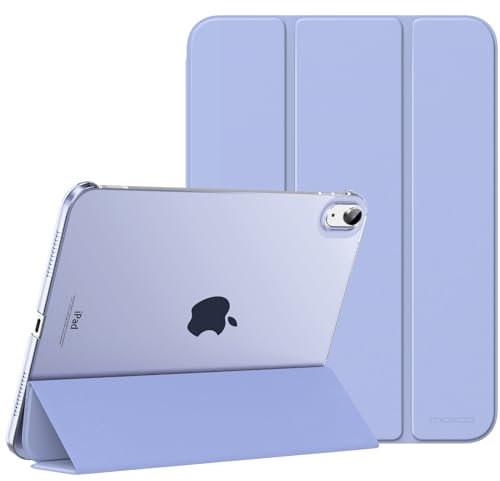 MoKo Hülle für iPad (A16) 11. Generation 11 Zoll 2025, iPad 10. Generation 10,9 Zoll 2022, Schlanke Stand Schutzhülle mit Hart PC Transparent Rückseite, Lavendel