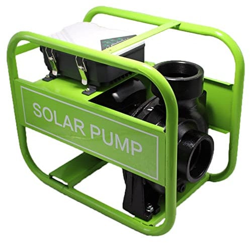 Solar Engine Pump Portable Water Transfer Pump Surface Pump Semi-Trash Water Pump for Sump Lawn Garden Irrigation Pond Pool Max Lift 26ft,Green,3inch