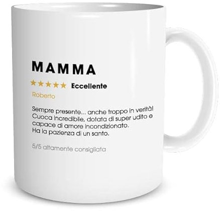 Lol t-shirt Tazza in Ceramica Mug Personalizzata Recensione Mamma - Idea Regalo Festa della Mamma - Compleanno - Natale