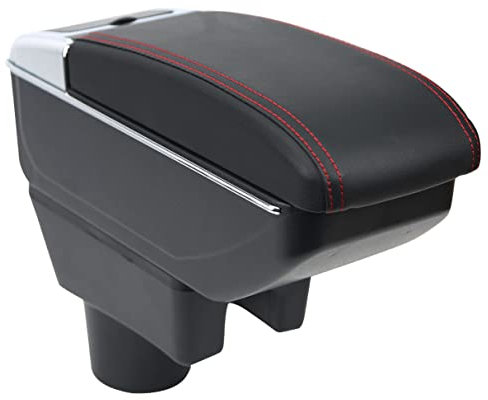 OYHCM Auto Armlehne für Mitsubishi Mirage Space Star Doppelter Stauraum Mittelkonsole Armlehnen Einfache Montage Schwarzes Leder