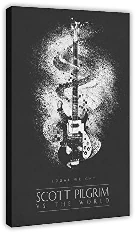 KOURT Scott Pilgrim vs the World Poster Klassisches Filmposter auf Leinwand Wandkunst Dekor Bild Gemälde für Wohnzimmer Schlafzimmer Dekoration Rahmen: 50 x 75 cm