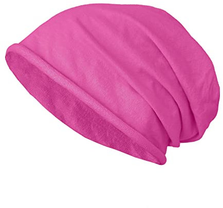 JOPHY & CO. Mütze aus 100% Baumwolle, elastisch und lang, Unisex, für Erwachsene, Herren, Damen und Kinder, leichte Slouch-Hut, Artikelnummer 1213, fuchsia, One size