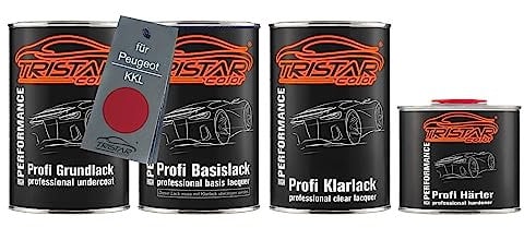TRISTARcolor Autolack Set Dose spritzfertig für Peugeot KKL Rouge Baroque Metallic Grundlack + Basislack + 2K Klarlack 3,5L