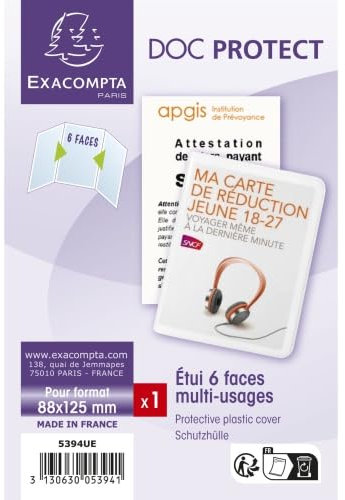 Lot de 10 Etui 3 volets pour ancien permis de conduire, format int. 88x125 (6 faces)