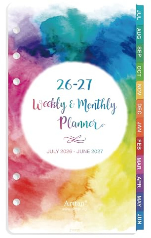 Artfan 2024 Planer Nachfüllpackung, 9,53 x 17,14 cm, Größe S, A6-Papier, Jahres- & Monatskalender