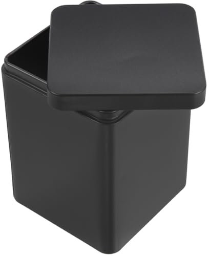 HEMOTON Container Süßigkeiten Quadratischer Teedosenbehälter Mit Luftdichtem Deckel Tee-Aufbewahrungsbehälter Blechdose Zur Aufbewahrung Von Tee Kaffee Losen Blättern Schwarz Süssigkeiten