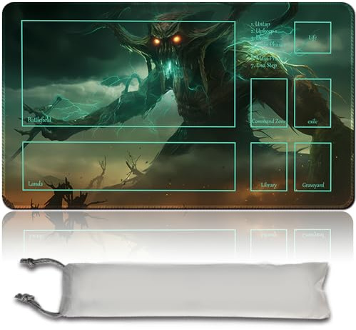 MPLR BOARD GAME Brettspiel MTG Spielmatten + Kostenlose wasserdichte Bag,Stitched Edges,Smooth Rubber Surface,MTG PlayMat with Zone (An Original MTG Playmat) (with Zone,Athreos God of Passage)
