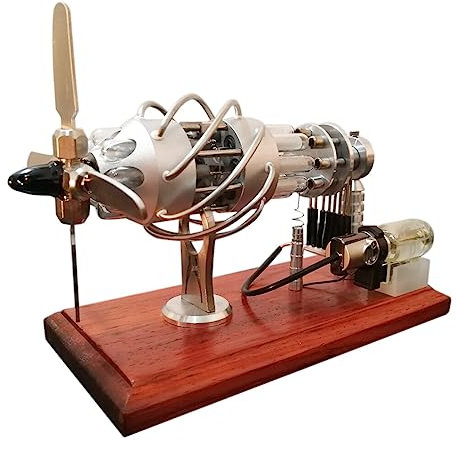 Aetheria Stirlingmotor Modell Bausatz, 16 Zylinder Taumelscheiben Stirling Engine Modell Kit, Experimentierspielzeug für Technikbegeisterte