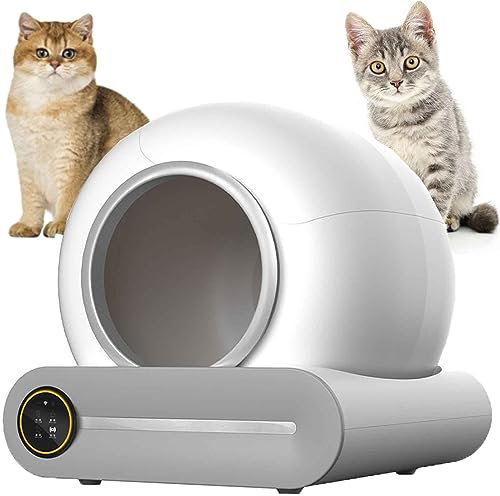 Bac à litière automatique pour chat, avec grande capacité de 60 l, double capteur, contrôle par application, surveillance de la santé, élimination des odeurs, poubelle de 9 l