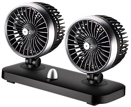 jojofuny 1pièce Ventilateur De Voiture Double Tête Usb Ventilateur Électrique Portable Pour Véhicules Et Maison Noir Pour Rafraîchissement Estival Faible Consommation Énergétique
