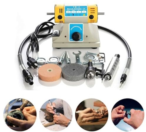 Tanniws Tischpolierer Poliermaschine schmuck 350W Kleine Desktop-Jade-Schneid- und Poliermaschine für die Holzbearbeitung elektrische Schmuckschleifmaschine Rock Schmuck Gem Polishing Tool