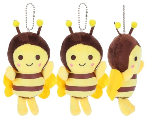 SAFIGLE 3Er Set Plüschbienen Anhänger 4.33X2.76X1.97In Flauschige Kleine Biene Schlüsselanhänger Und Rucksackanhänger Für Mädchen Und Bienenfreunde Als Tasche Dekoration