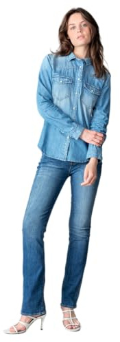 Le Temps des Cerises Jeanshemd von Juanita mit Taschen, blau, Large