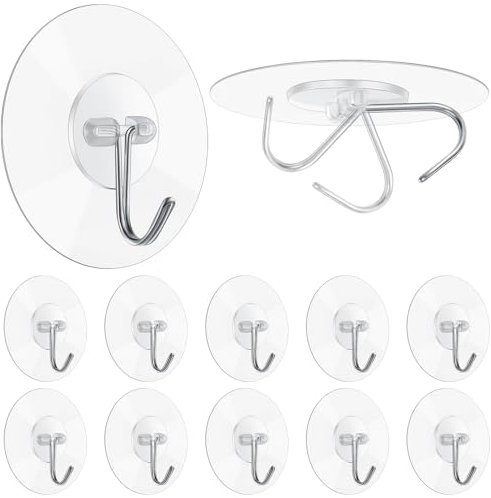 AiQInu 20 Stück Haken Selbstklebend, Klebehaken Extra Stark Max 10KG, Ohne Bohren, Wasserfeste Mehrzweckhaken , Wandhaken Selbstklebend Für Küche, Bad, Türwand