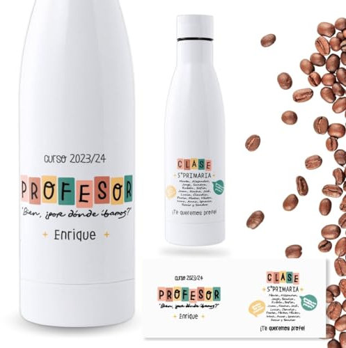 Botella para Profesores | Regalo Original | Botella de agua acero inoxidable térmica personalizada | Libre de BPA y reutilizable | Regalo Fin de Curso (Bien, ¿por dónde íbamos?, 700 ML)