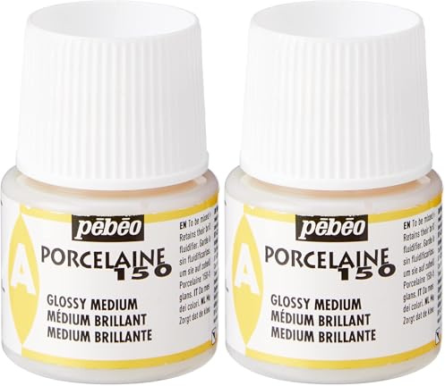 PEBEO 38002 Porcelaine 150 China Paint, Gloss Medium 45-Milliliter Bottle,Transparent (Pack of 2)