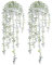 BACAMA Decorative Hanging Plants for Shelf, Faux Ivy Eucalyptus Vine, Fake Greenery in White Pot (Light Green, 2PCS)