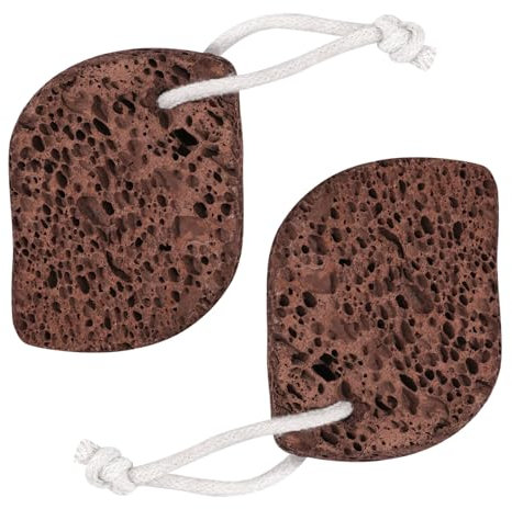PHOGARY Piedra Pómez Natural para Pies, Pack de 2 unidades, Removedor natural para piel dura callos en pies y manos, lima natural de pies para eliminar la piel muerta, piedra pómez de lava marrón