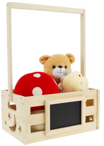 Babykorb Geschenk mit Griff Holz Babyparty Schrank mit Kleine Tafel Geschenkkiste Babyparty Multifunktional Babykorb Neugeborene für Geburtstage Babypartys Weihnachten Neue Eltern (C)
