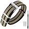 ANNEFIT Nylon Uhrenarmbänder 20mm mit Edelstahl Metall Schließe, Sport Atmungsaktive Ersatzarmband (Schwarz/Khaki/Grau)