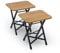 qeedo Garry 2er-Set Camping Hocker klappbar - Sitzhocker Bambus Holz