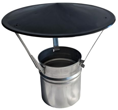 Massive Kaminabdeckung/Regenhut/Schornsteinabdeckung in Edelstahl– mit rundem Einschub - DN 250